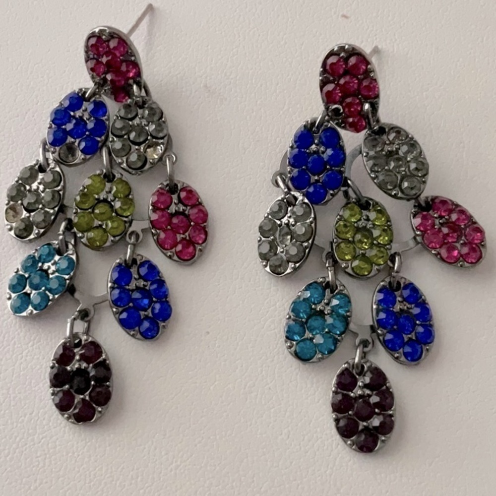 Vintage M. Haskell Rhinestone Dangle Earrings